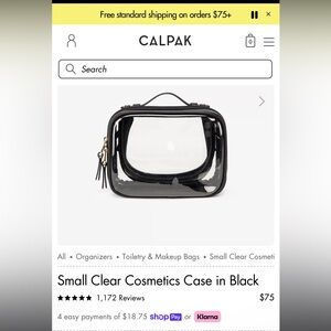 Calpak small clear toiletry bag